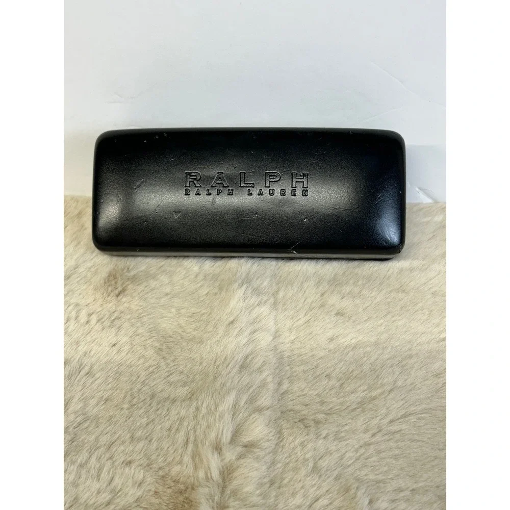Ralph Ralph Lauren Black Hardshell Eyeglasses Case Debossed Logo Clamshell Case